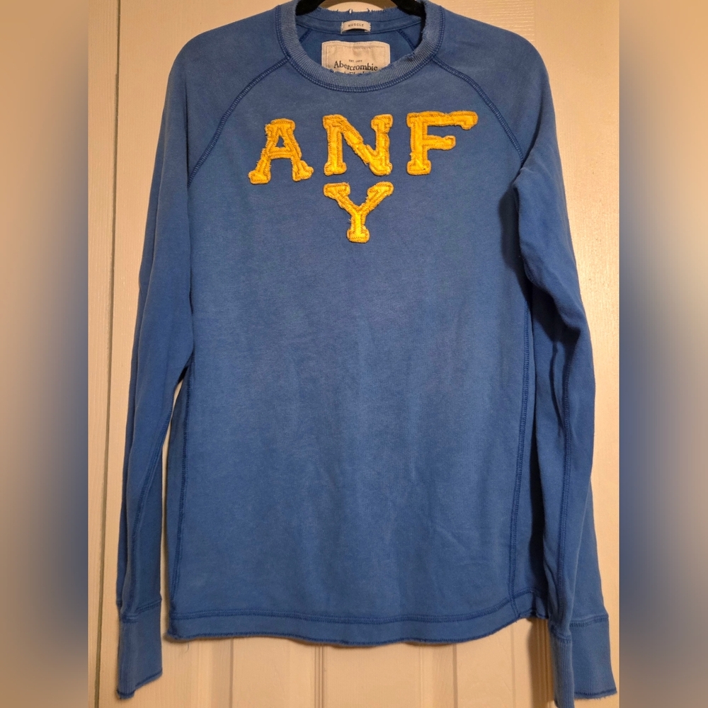 Men's Abercrombie & Fitch Long Sleeve Stitched Logo Shirt